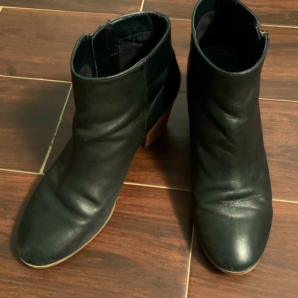 Black leather ankle boots